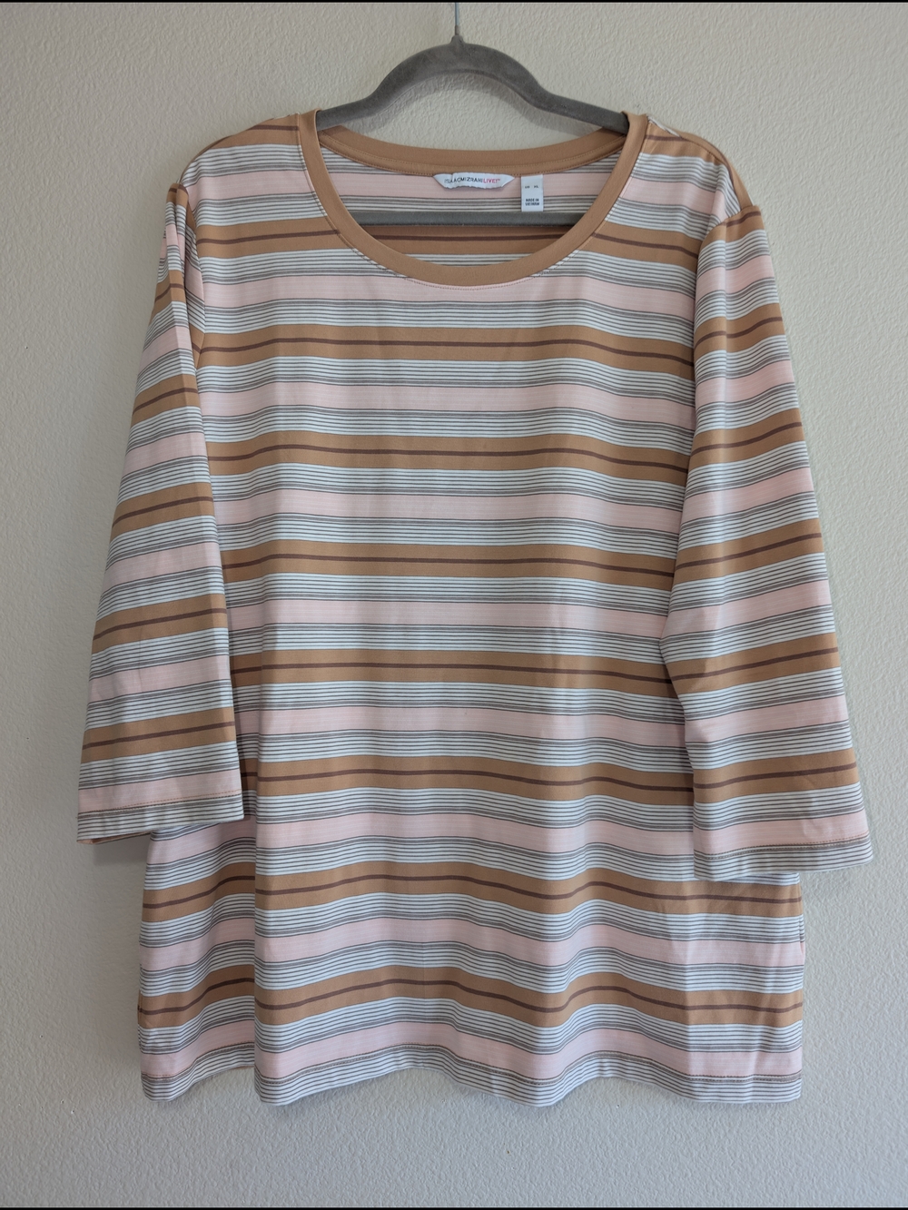 Isaac Mizrahi Live Striped Top Size XL